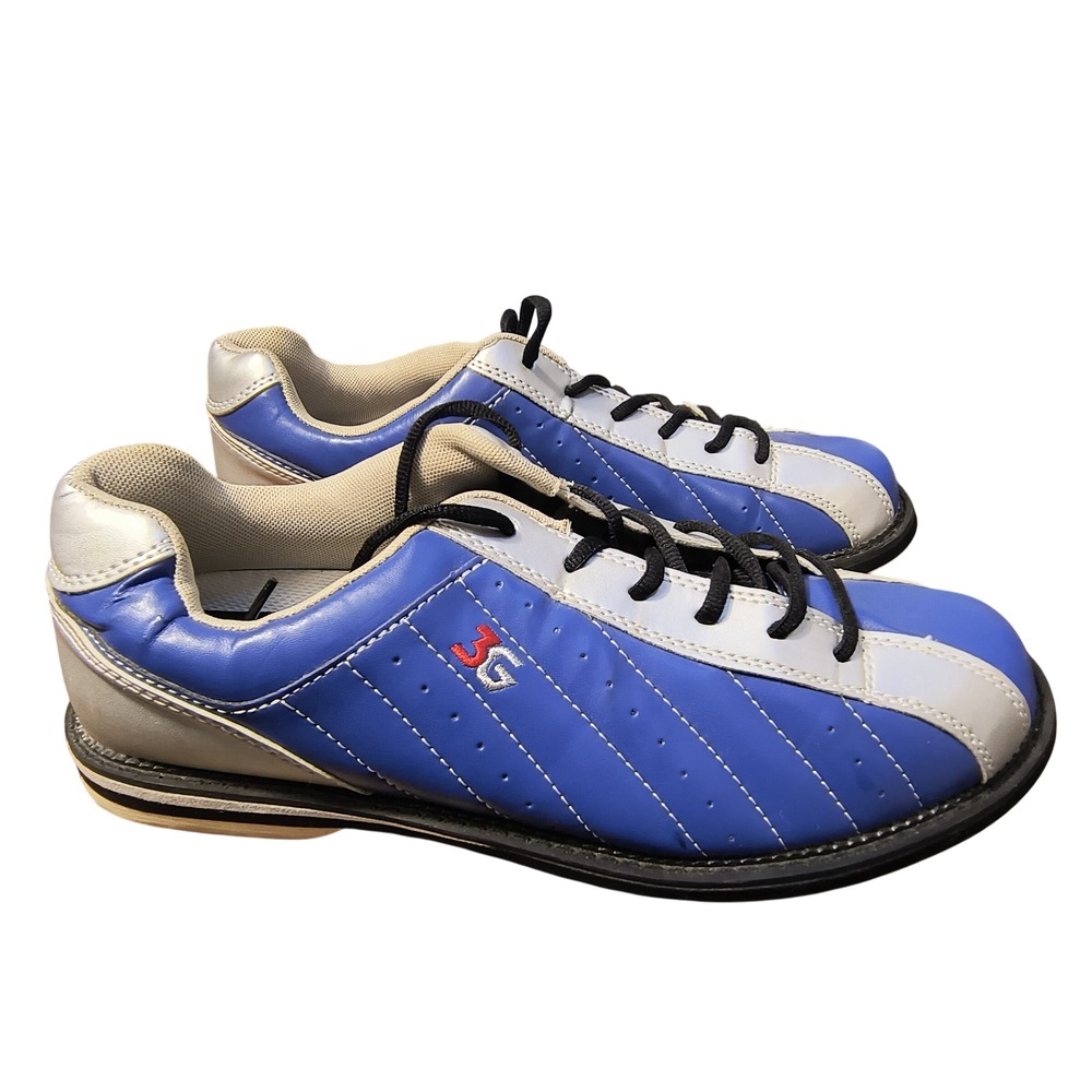 3G Bowling Shoes Blue Silver Mens Size 10.5 Wide Left Handed Performance